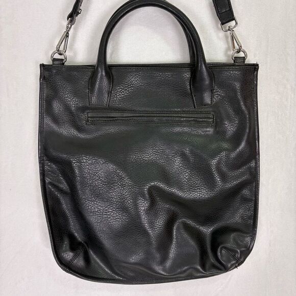 Matt & Nat Black Vegan Leather Large Tote Bag Purse with Long Strap - Picture 8 of 13